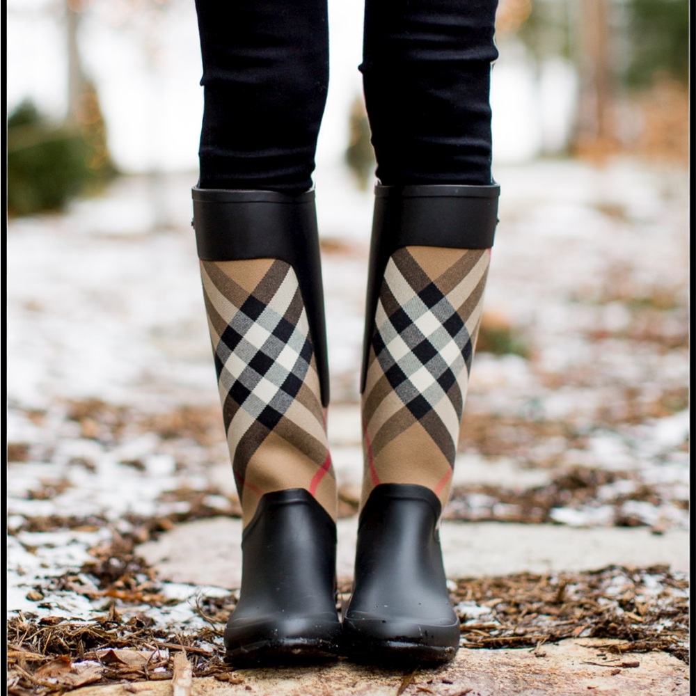 Burberry Clemence Nova Check Rain Winter Snow Boots EUR 36 Brit